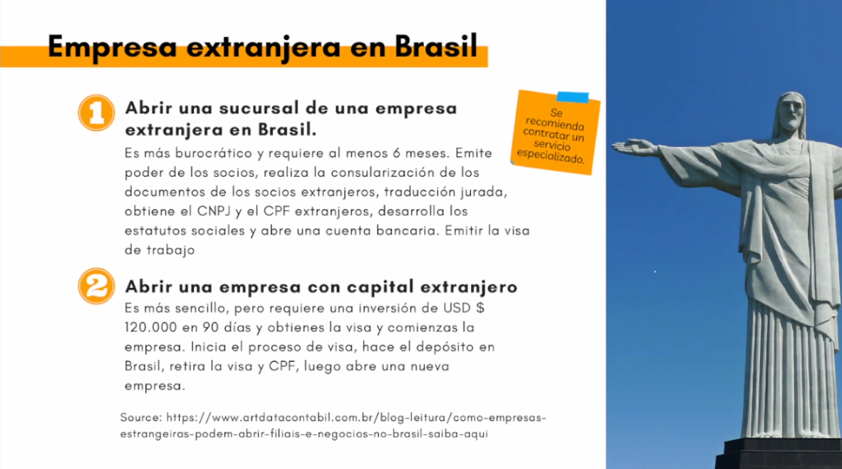 Options for opening a foreign company in Brazil